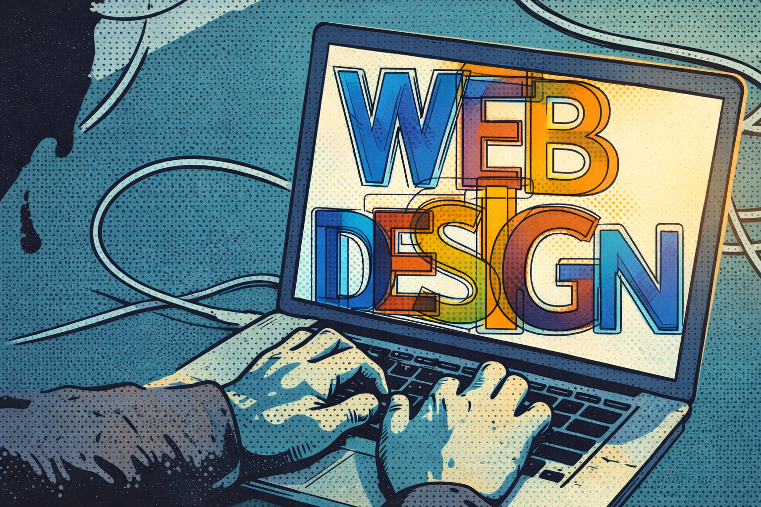Laptop mit Web Design
